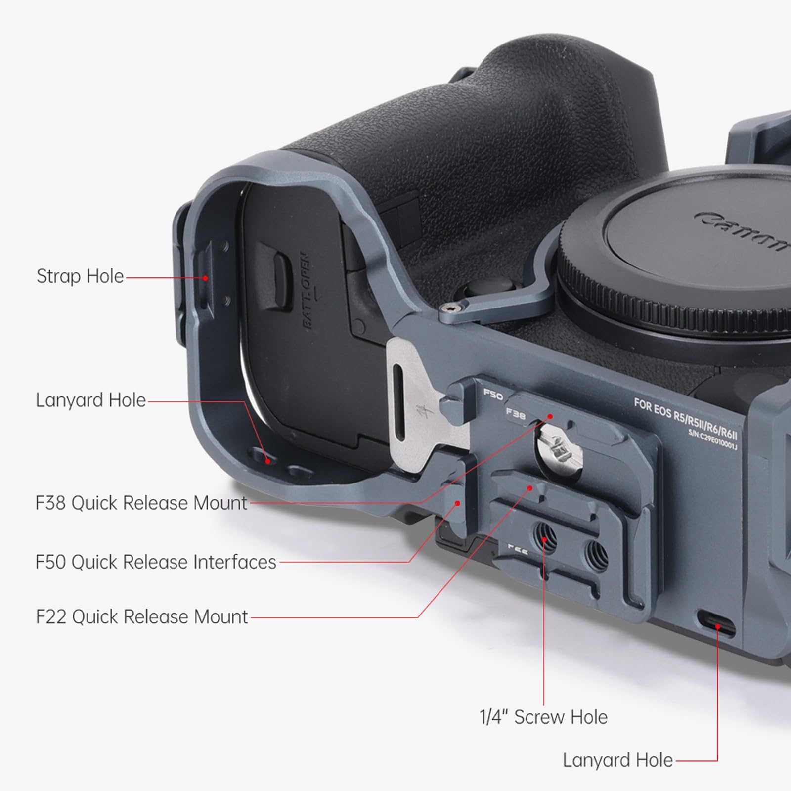 美品 Falcam ケージ キヤノン EOS R5/R5C/R6/R6II 用 FC4802 F22＆F38＆F50 クイックリリースカメラケージ ジ Canon